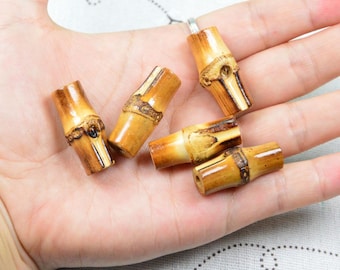 20 pcs natural bamboo beads, bamboo joint beads for DIY jewelry making