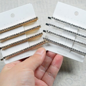 Shiny Crystal bobby pins, silver/gold bobby pins hair pins, Rhinestone Bridal hair pins, wedding hair accessory 70mm