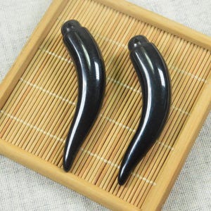 10 pcs large black plastic teeth charms, plastic animal teeth pendant, animal fangs wolf tooth ivory tusk 15x81mm