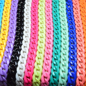 Flat twist open link plastic chain, curb chain, sunglass chain, glasses chain, acrylic chain