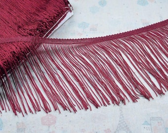 6''(15cm) wide fringe trim, Wine brush fringe tape sewing trim, sold by the yard