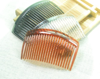 10 pcs Black/Clear/brown plastic combs, 23teeth hair combs, curved plastic hair combs side combs hair accessories