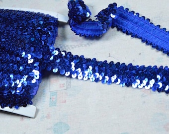 Ribete de lentejuelas elásticas de 3 filas de 1,2'' de ancho cortado a medida, ribete de lentejuelas brillantes para costura de disfraces, borde de lentejuelas real