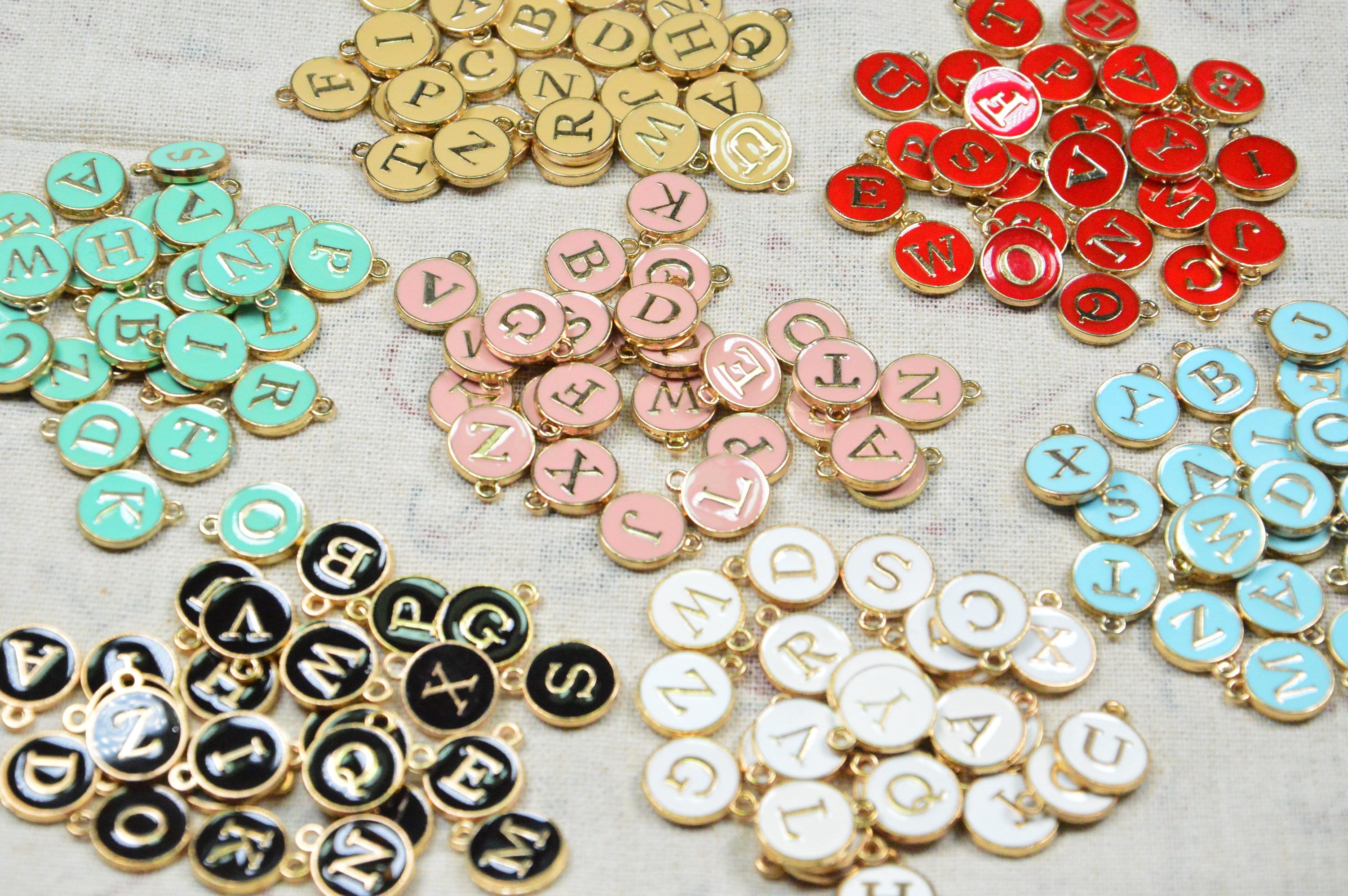 26pcs Enamel Letter Charms for Jewelry Making Initial Alphabet AZ  Double-sided Mixed Beads Designer Charms for Bracelets Earrings DIY Jewelry  Making