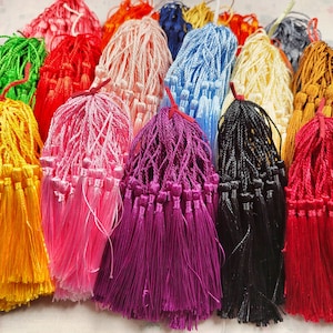 50PCS silk tassels, Assorted color silk tassels for DIY crafts, silk fringe tassel charms bookmark supply