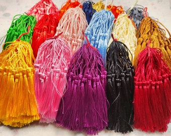 50PCS silk tassels, Assorted color silk tassels for DIY crafts, silk fringe tassel charms bookmark supply
