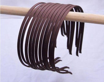 10pcs of 5mm satin headbands, Brown satin covered metal headbands, satin hair bands