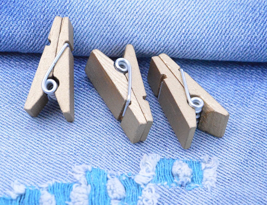 50 Pcs Large Wooden Clothes Pins Photo Clips, Wooden Pegs, Black Wood  Clothes Clips 19x73mm 