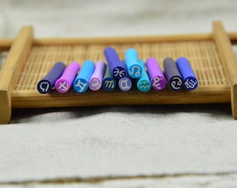 5x50mm Zodiac Polymer Clay sticks, Zodiac Polymer Clay canes, Fimo Cane Stick for Nail Art Manicure Decor jewelry materials