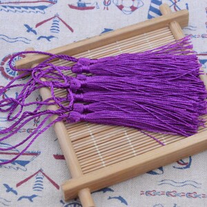 50 pcs silk tassels, tassels for keychains, 3.0&#39;&#39; Ultra Violet silk tassel with 2.0&#39;&#39; cord