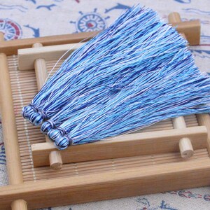 3.5'' large silk tassels, 20 pcs multicolor silk string tassels