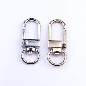 Silver/gold Metal Square Swivel Clasp, Keychain Lobster Clasp, Lobster Claw  Spring Clasp Clip, Bag Handware Hook Key Clasp 12x33mm 