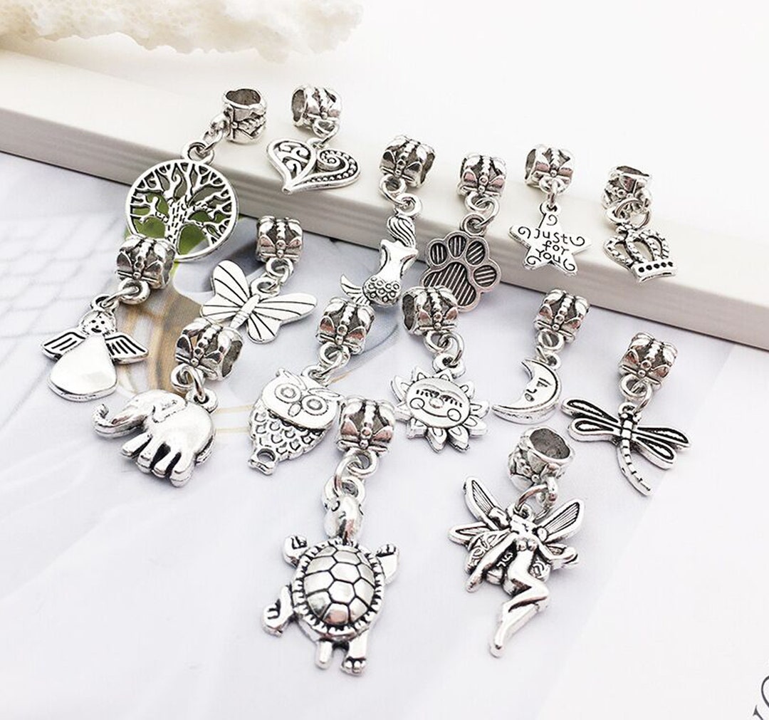 Mixed 15 Antique Silver Bead Charms DIY Bracelet Bead Charms - Etsy