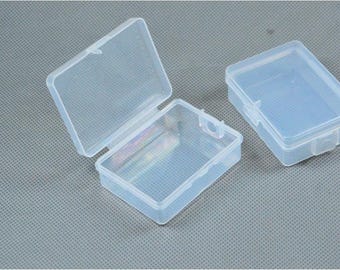 Durchsichtige Plastikbox, Rechteckige Leere Box, Schmuckperlen Aufbewahrungsbox, Kunststoffkoffer 5.1x6.8 cm