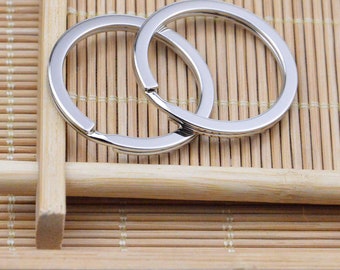 10 stuks/20 stuks zilverkleurige metalen ronde sleutelhangers, gespleten sleutelhangerring, cirkel sleutelhanger connector 32 mm