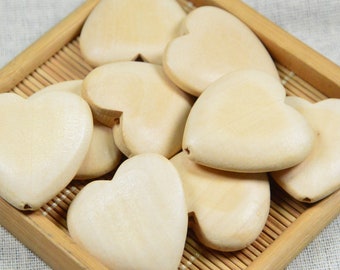 20pcs x 35x35mm Unfinished wooden hearts, heart shape wooden beads for DIY painting supply