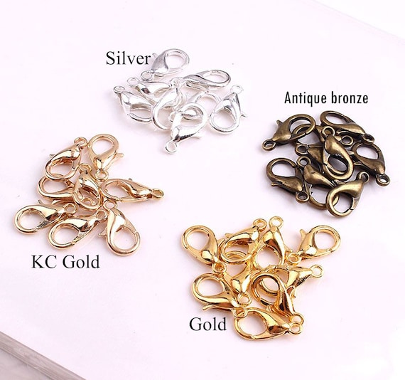 アクセサリー kc 50pcs Metal Lobster Clasps, Silver/gold/white K/antique Bronze/kc