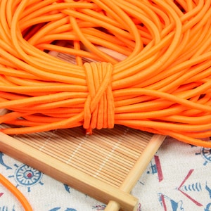 5 yds Orange round elastic cord for sewing craft 4mm