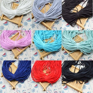 10 yds diverse kleuren plat elastisch koord voor het naaien van ambachten 3x2mm