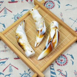 10 pcs large bronze marbled ivory plastic teeth fangs ivories tusks 18x75mm
