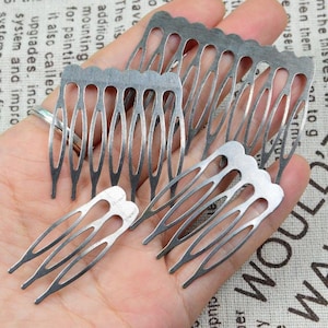 10 pcs/50 pcs raw iron combs, 3teeth/5teeth/7teeth/10teeth metal hair combs