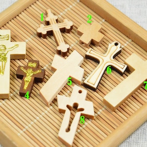 20 pcs/50 pcs Natural wooden cross charms, Assorted wood cross, choose your like