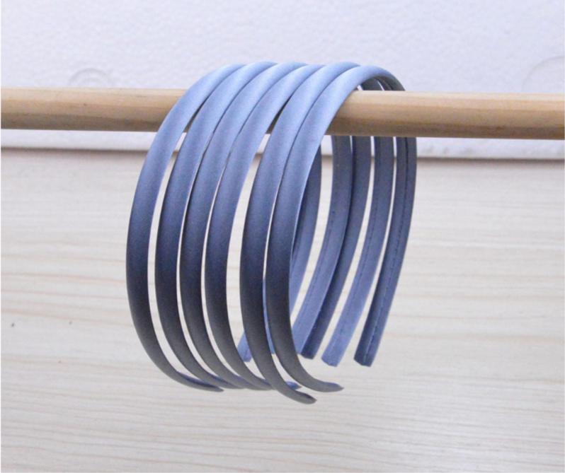 10pcs of 10mm Grey Satin Headbands, Plastic Hair Bands, Grey  display picture 1