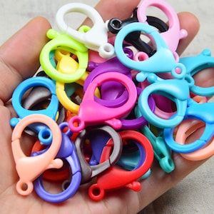 Large Plastic Lobster Clasps, 26x35mm, Jewelry Key Chain clasp, Assorted color