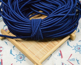 5 yds Navy round elastic cord 4mm