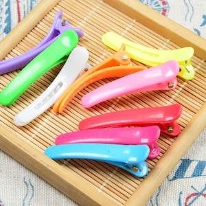 50pcs assorted color plastic clips, alligator hair clips, baby hair clips hair findings 47x9mm