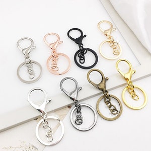Connettore ad anello portachiavi 5 pezzi/10 pezzi 8 colori, chiusura a moschettone grande con portachiavi e anelli per saltare a catena, gancio portachiavi con blocco hardware