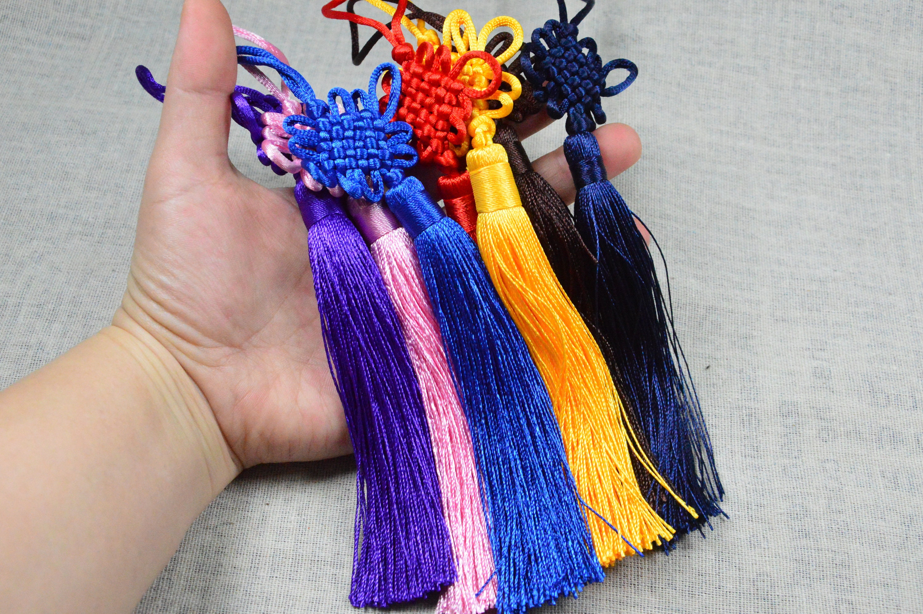 40CM Luxury Silky Tassels Crafts Trim Fabric Chinese Knot Fringe