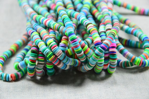 6pcs Multicolor Polymer Clay Beaded String For Diy Jewelry Making