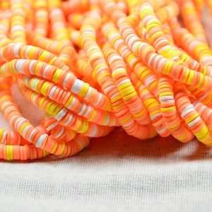 6mm African Vinyl Heishi beads, Multi strand soft Clay disc beads, Polymer Clay beads for jewelry making