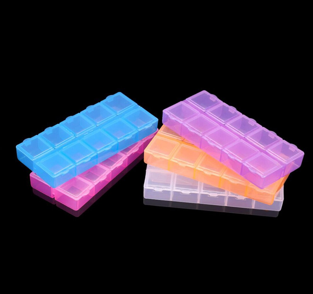 Plastic Box With Unmovable 10 Grids, 10 Compartments Rectangular ...