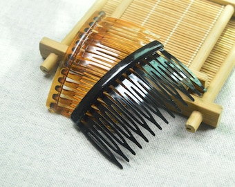 10 pcs Black/brown plastic combs, 14teeth hair combs, curved plastic hair combs hair clips