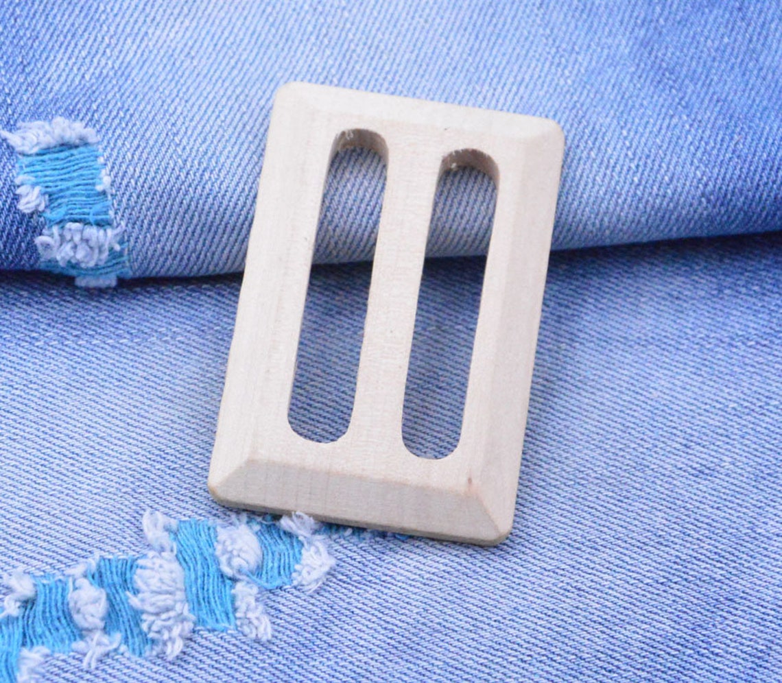 4 Wooden Buckles Square Wood Buckles Unfinished Large Wood Etsy