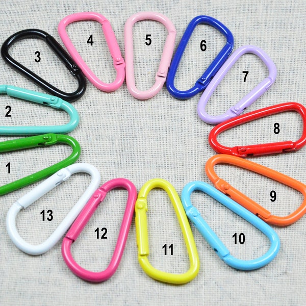 13 Colors Aluminum Carabiner Hook spring hook key chain clasp clip Secure key clip Camping Karabiner 24x46mm