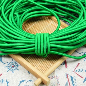 5 yds Green round elastic cord for sewing 4mm