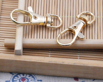 10 pcs/20 pcs KC gold swivel lobster clasps, Key chain spring Clasps, Keychain Lobster Claw Clasp, spring key clasps