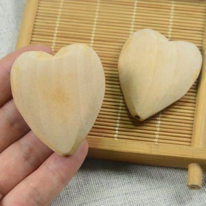 10 pcs unfinished wooden hearts, Large wood heart beads, heart shape wooden beads, wood heart charm pendant 41x50mm