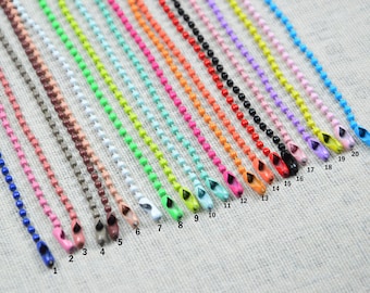 4.5'' length 2.5mm Assorted color mini ball chain clasp connector, Label tag hang ball chain ring keychain supply