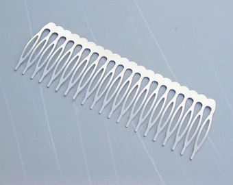 5pcs/10pcs 21teeth Silver metal combs, Metal Hair Combs, Jewelry hair combs 112x3.8mm(4.4inch)