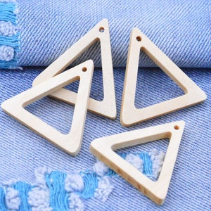 20pcs unfinished wooden triangles, triangle wooden earring charms, wood triangle frame 35x35mm
