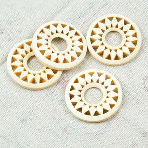 20 pcs filigree round flower wooden charms, unfinished wood flower charms wooden earring charms 36mm