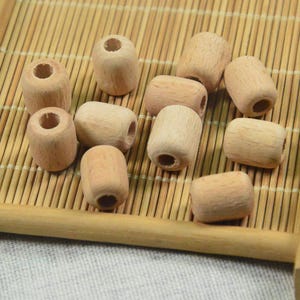 20 pcs beech beads, wooden beads, unfinished wood tube beads wood column beads jewelry beads 12x15mm
