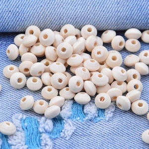 100/300/500 pcs wooden beads, mini wood beads, unfinished mini wood abacus 7mm