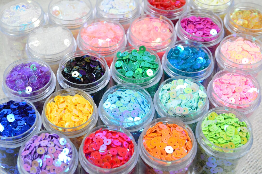 Sequins Color 4000pcs 4mm Iridescent Loose Sequin Discs, 27 Colors Round PVC Sequins ...