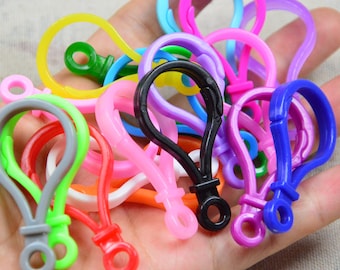 Large Plastic key chain clasps, 19 Colors Jewelry chain hook connector 25x47mm, Choose your color