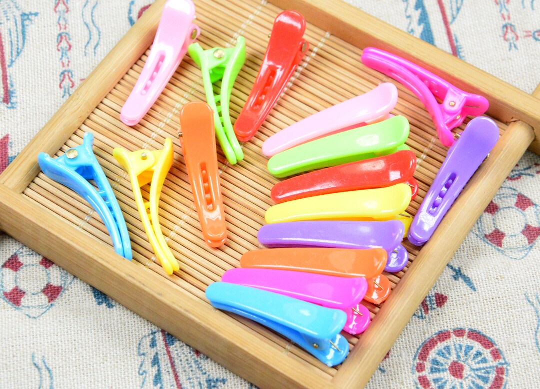 50 Pcs Assorted Color Plastic Hair Clips Alligator Clips Baby Etsy